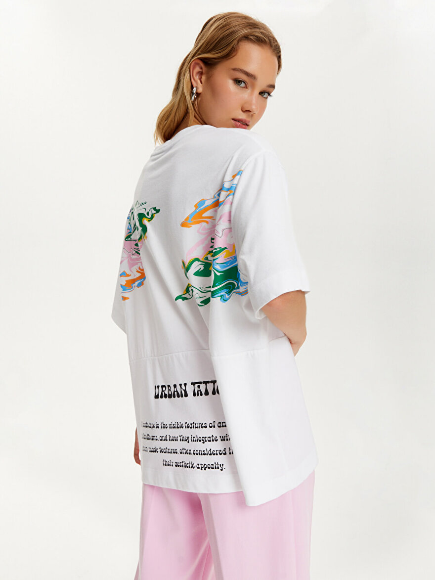 Nocturne Desenli Oversize T-Shirt