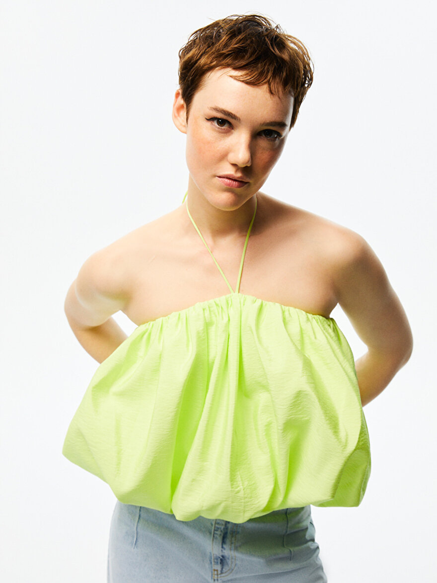Nocturne Büzgü Detaylı Crop Top