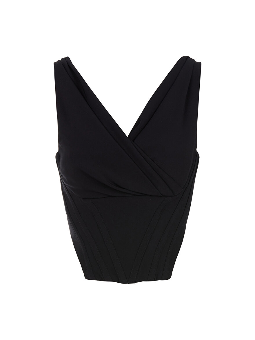 Nocturne Çapraz Yaka Korse Crop Top