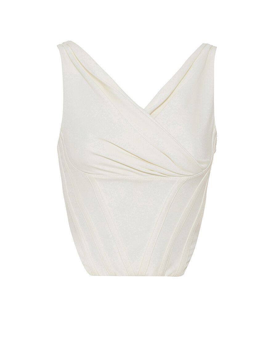 Nocturne Çapraz Yaka Korse Crop Top