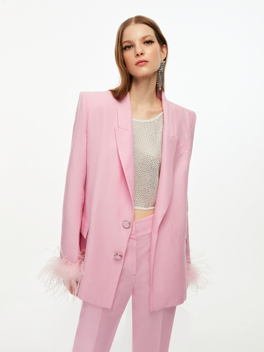 Nocturne Tüylü Blazer Ceket