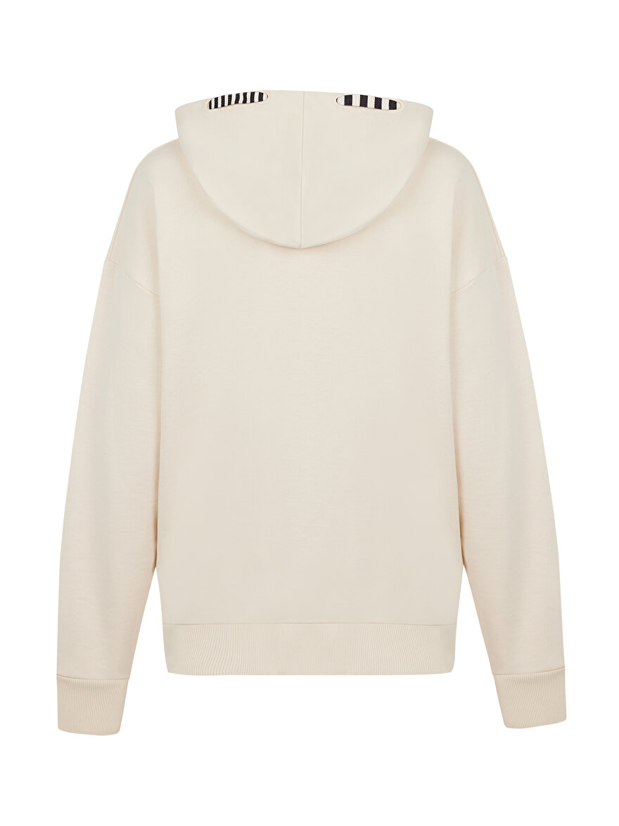 Nocturne Kalp Baskılı Kapüşonlu Sweatshirt