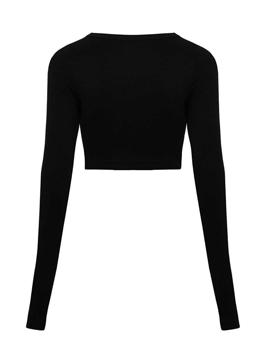 Nocturne Kayık Yaka Crop Top