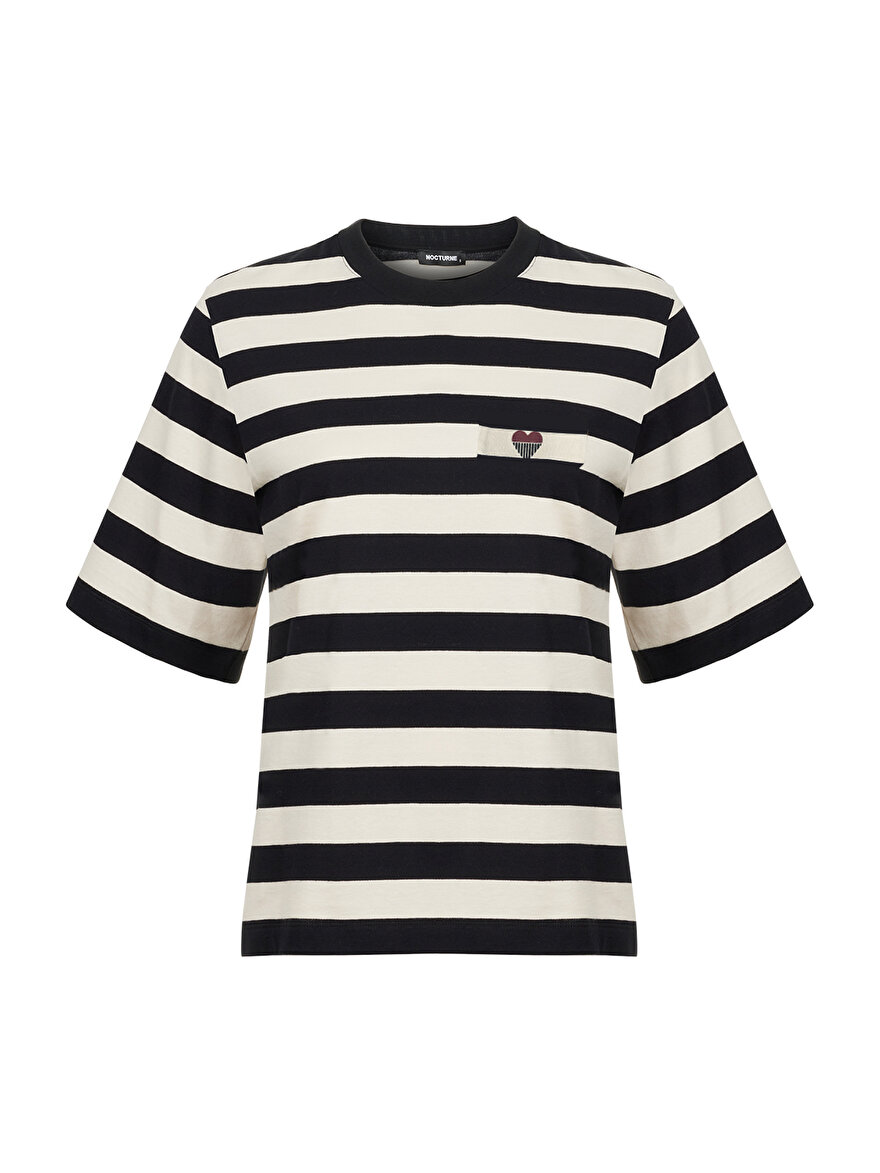 Nocturne Kalp Baskılı T-Shirt