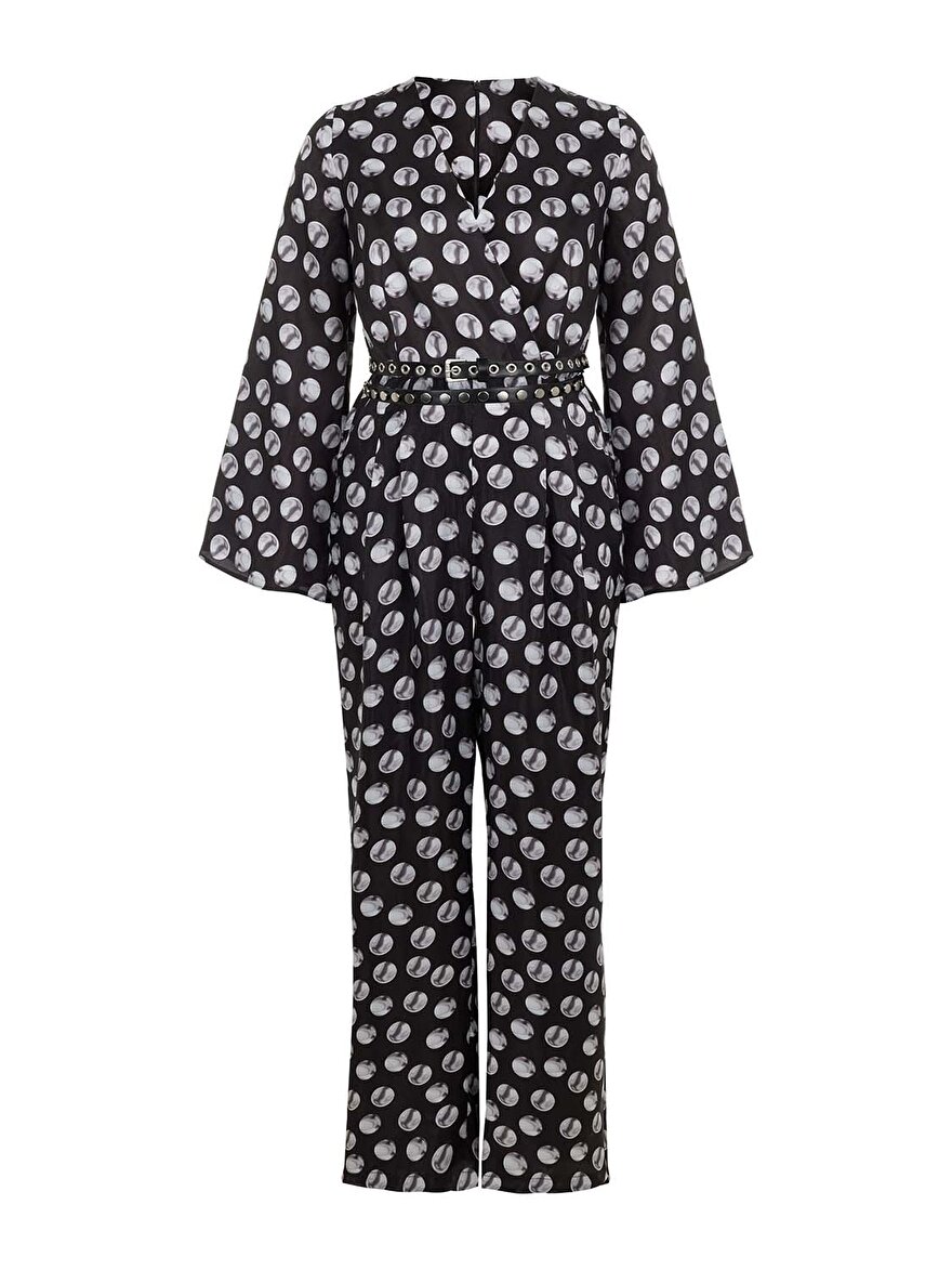 Nocturne Desenli Kemer Detaylı Tulum