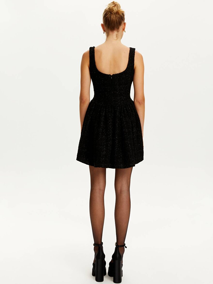 Nocturne Mini Tweed Elbise