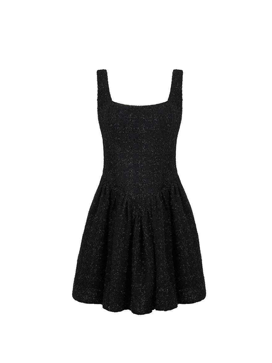 Nocturne Mini Tweed Elbise