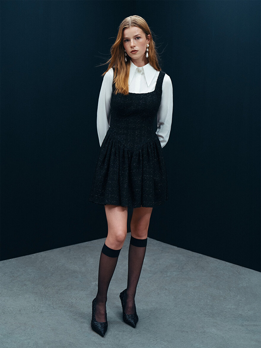 Nocturne Mini Tweed Elbise