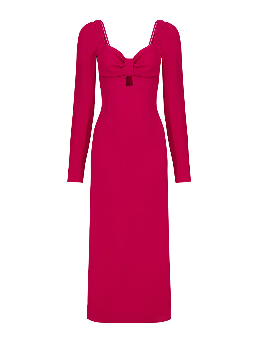 Nocturne Pencere Detaylı Midi Elbise