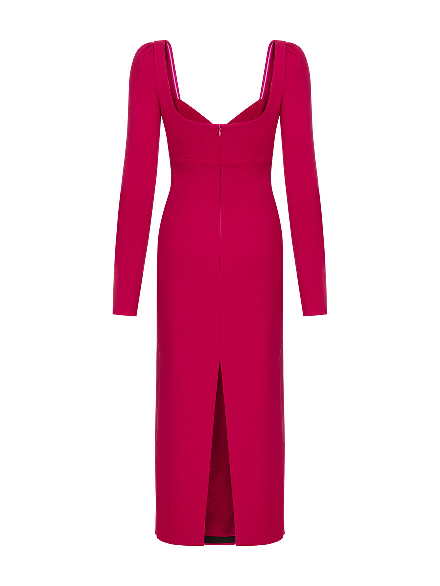 Nocturne Pencere Detaylı Midi Elbise