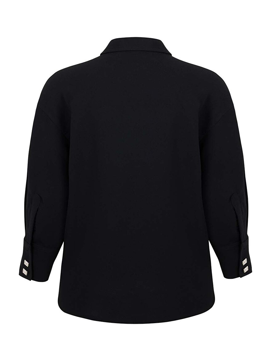 Nocturne Baget Taşlı Oversize Gömlek