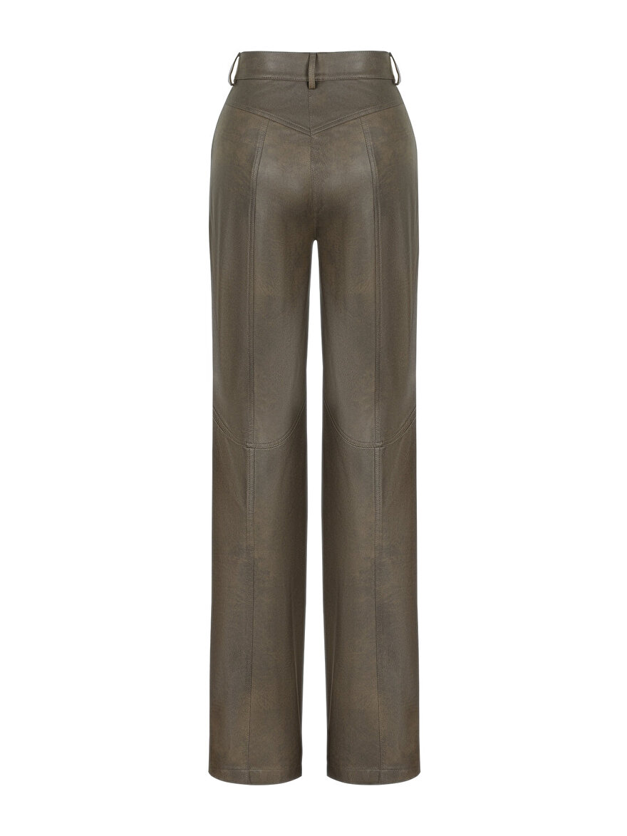 Nocturne Deri Efektli Pantolon