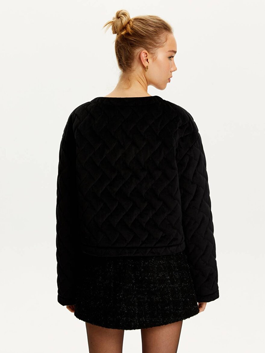 Nocturne Kadife Kapitone Bomber Ceket
