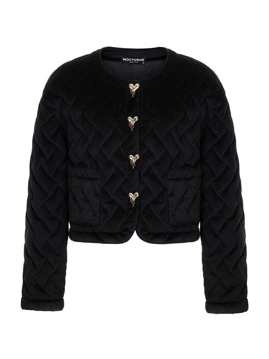 Nocturne Kadife Kapitone Bomber Ceket