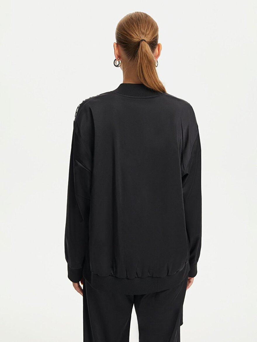Nocturne Troklu Saten Bomber Ceket