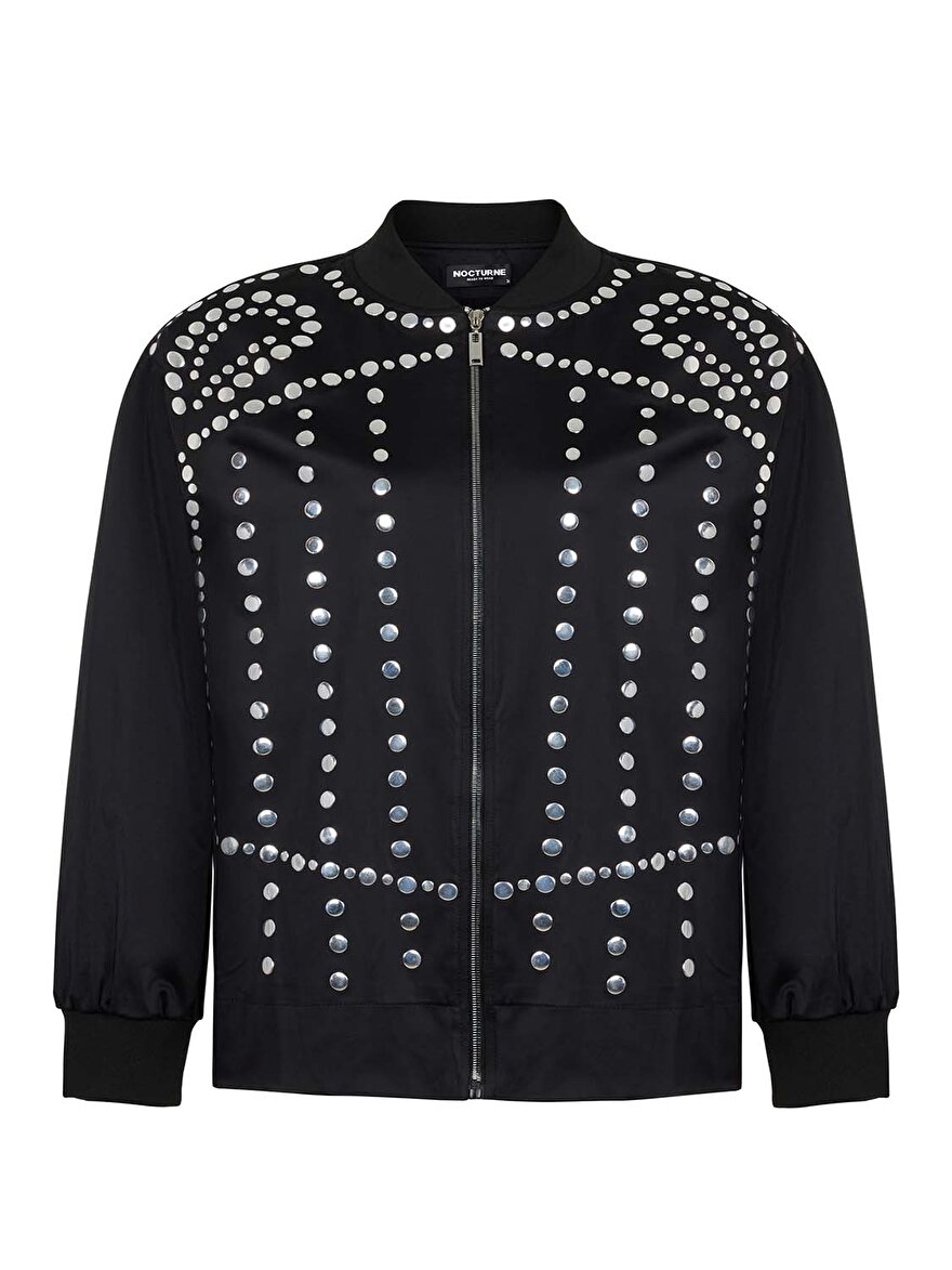 Nocturne Troklu Saten Bomber Ceket