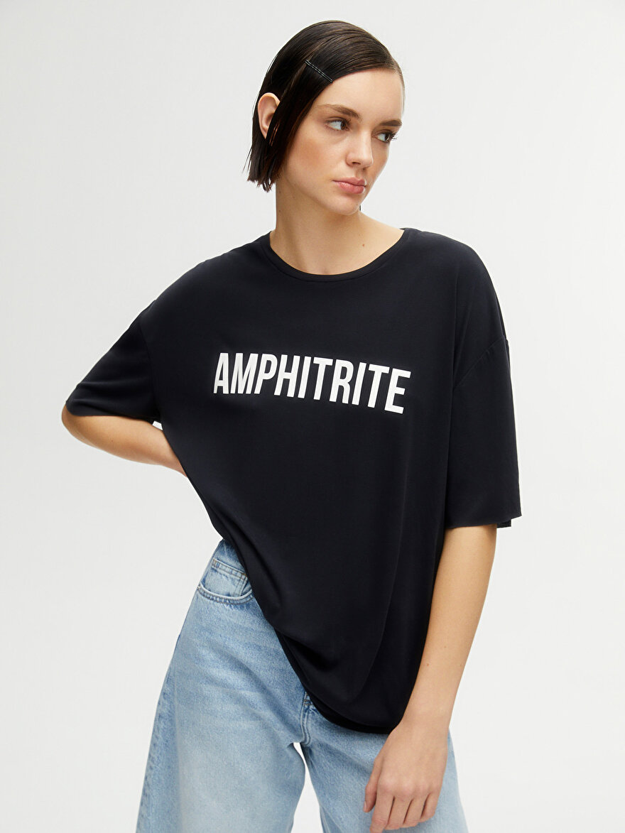 Nocturne Baskılı Oversize T-Shirt