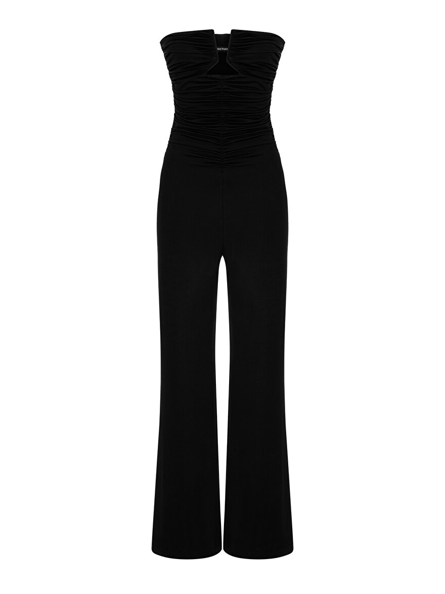 Nocturne Straplez Drape Detaylı Tulum
