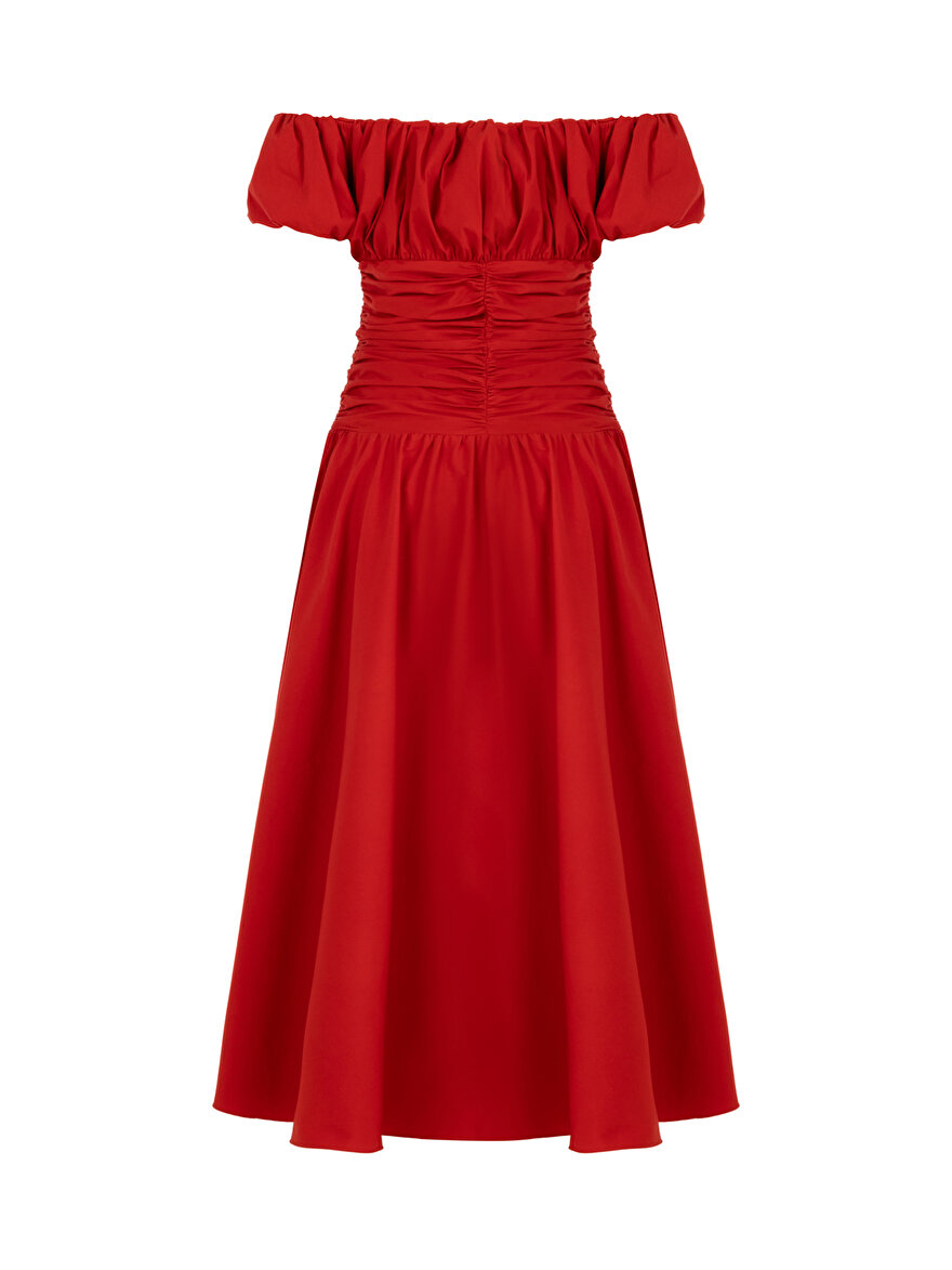 Nocturne Drape Tasarımlı Midi Elbise