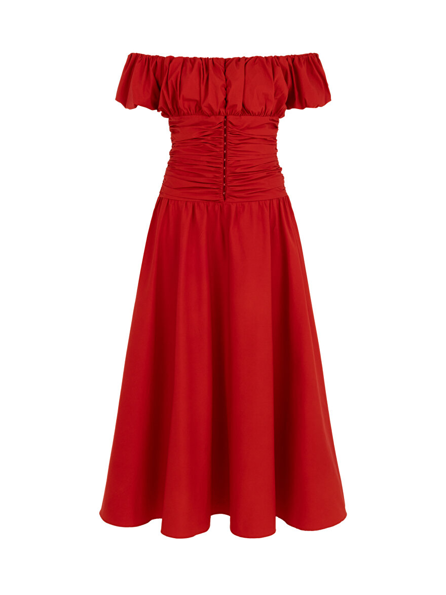 Nocturne Drape Tasarımlı Midi Elbise