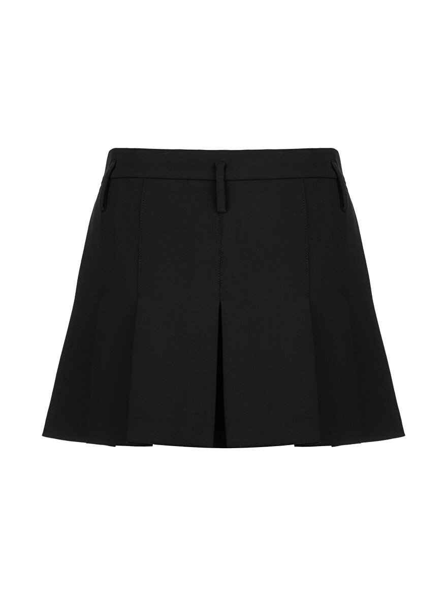 Nocturne Pileli Mini Etek