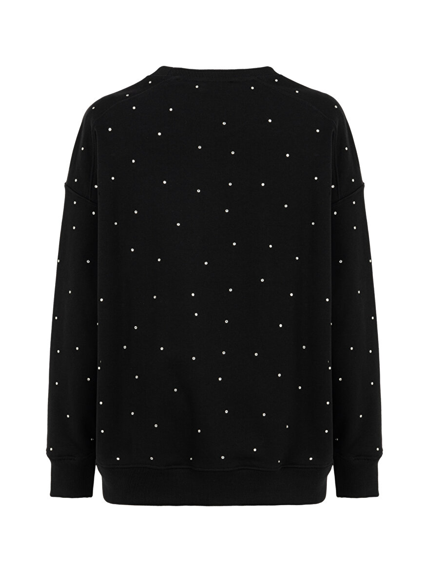 Nocturne Oversize Taş Baskılı Sweatshirt