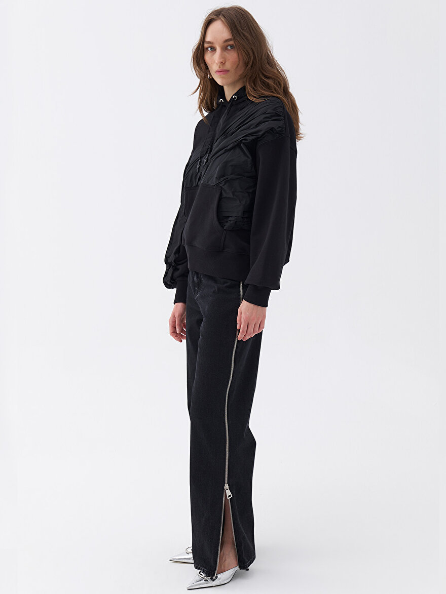 Nocturne Tafta Drape Detaylı Kapüşonlu Sweatshirt