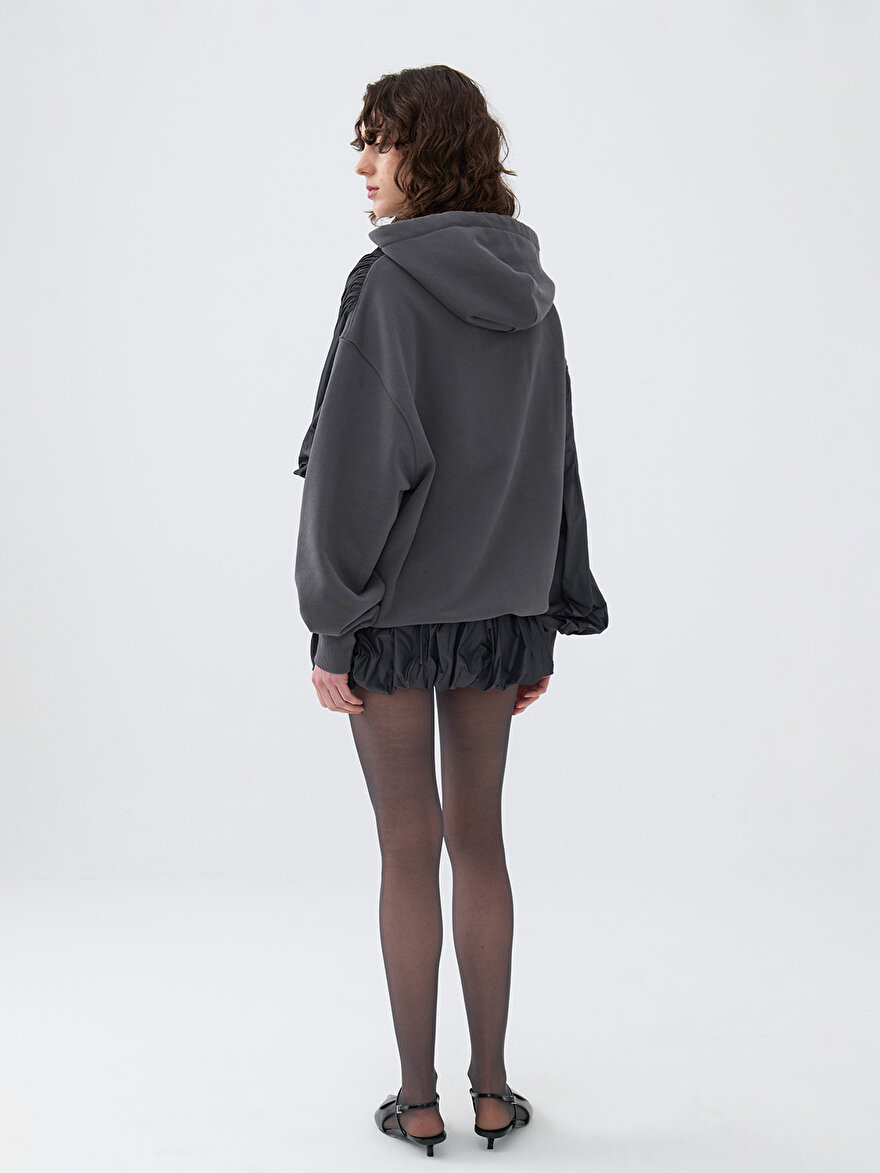 Nocturne Tafta Drape Detaylı Kapüşonlu Sweatshirt