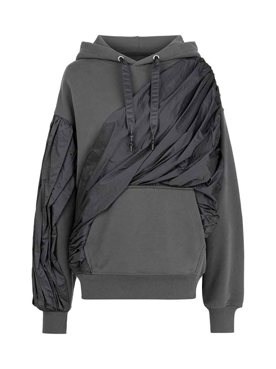 Nocturne Tafta Drape Detaylı Kapüşonlu Sweatshirt