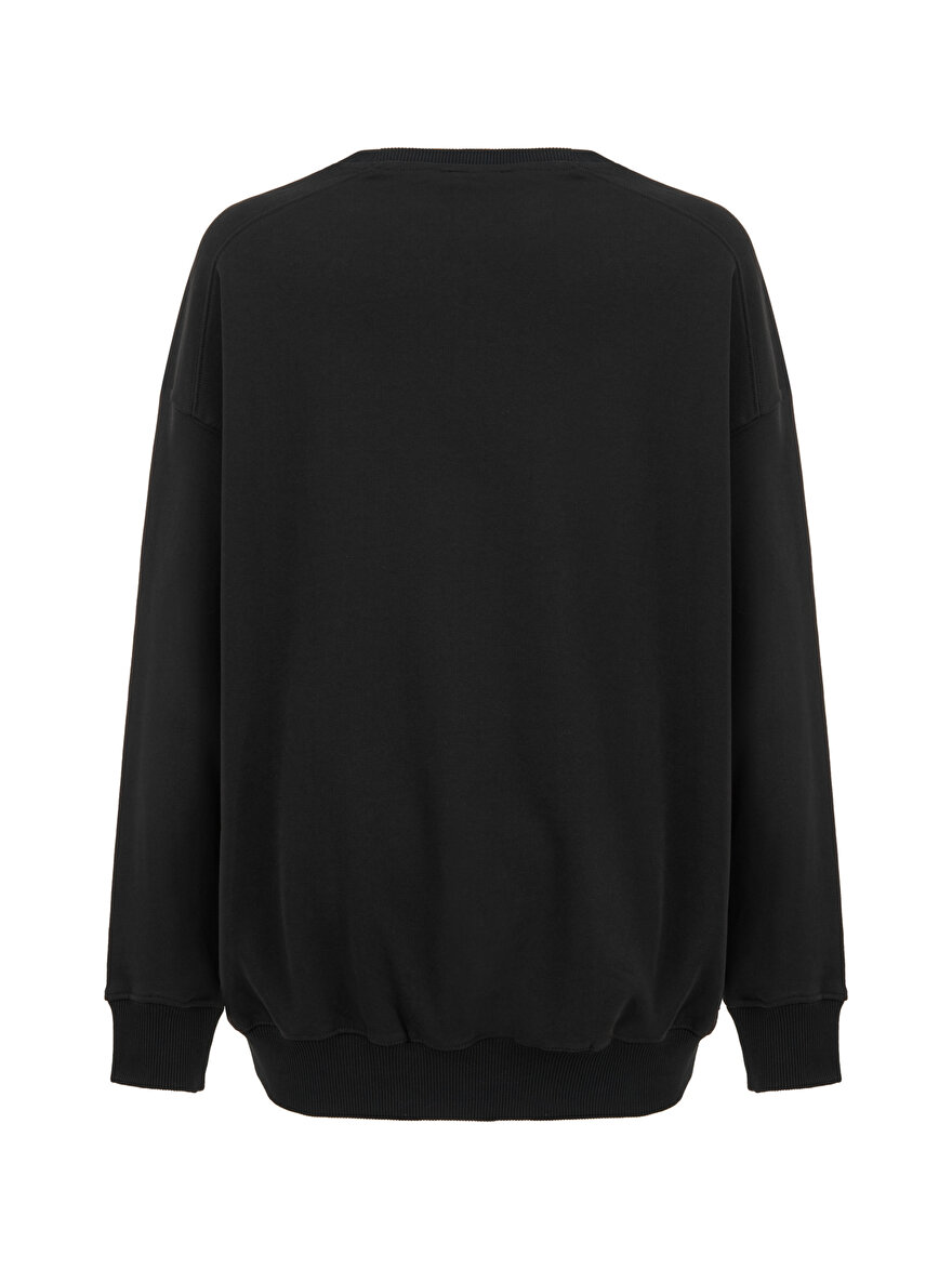 Nocturne Oversize Metal Aksesuarlı Sweatshirt