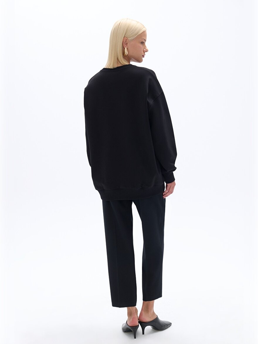 Nocturne Oversize Metal Aksesuarlı Sweatshirt