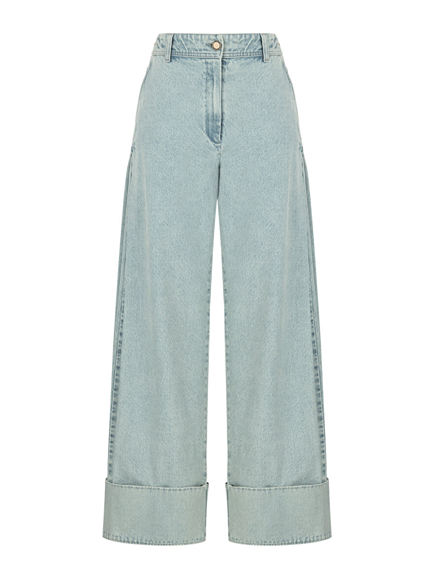 Nocturne Yüksek Bel Wide Leg Jean Pantolon