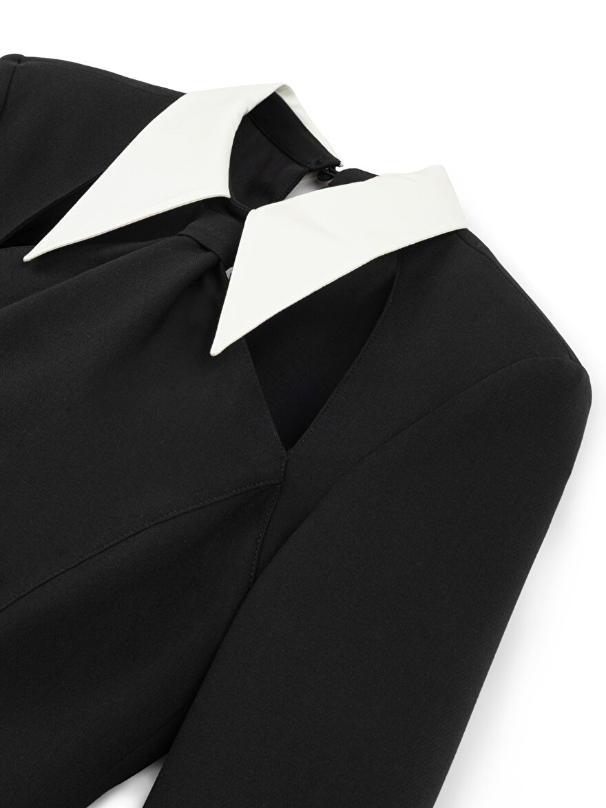 Nocturne Kravat Yaka Mini Elbise