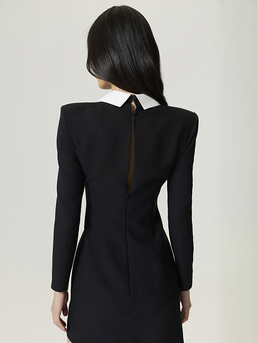Nocturne Kravat Yaka Mini Elbise