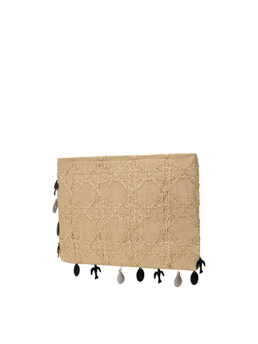 Nocturne Hasır Görünümlü Pouch Çanta