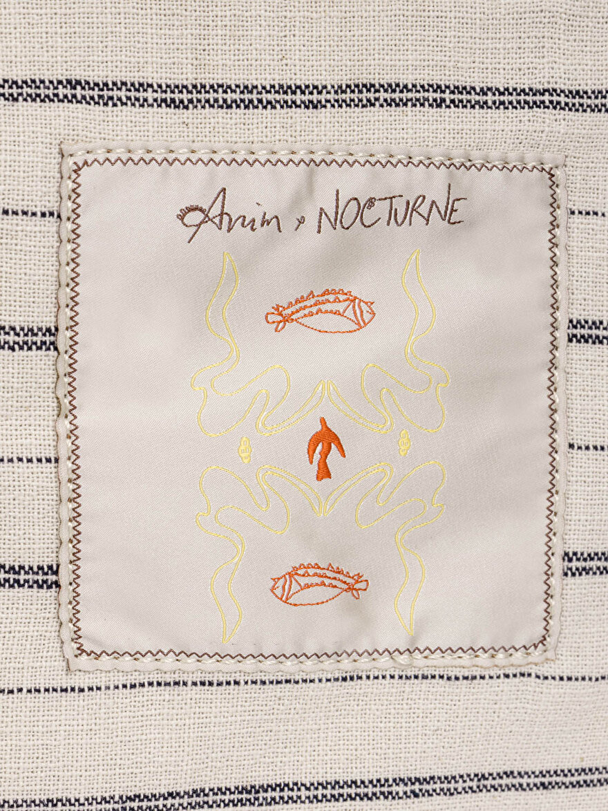 Nocturne Çizgili Tote Çanta