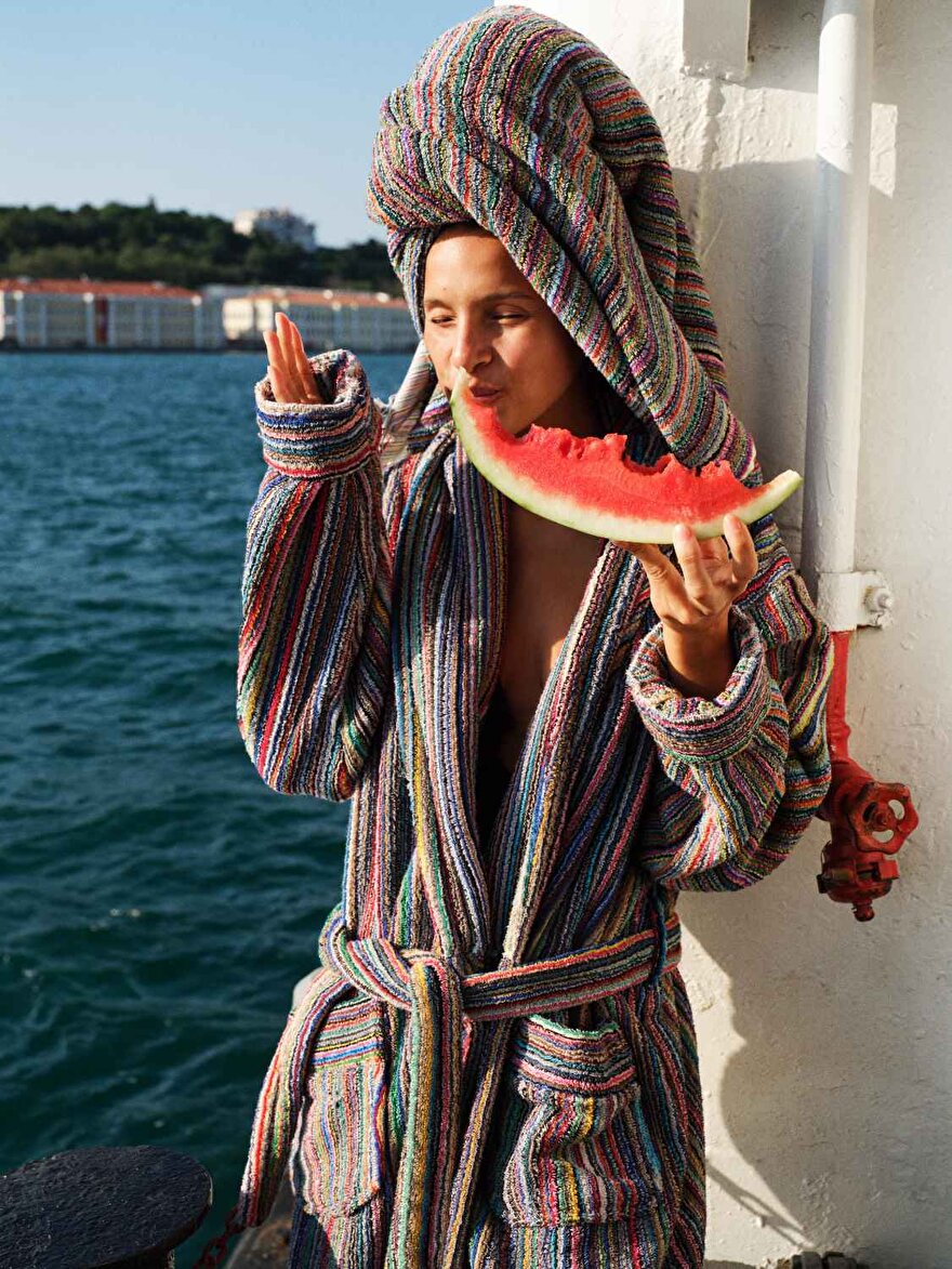 Nocturne Desenli Bornoz