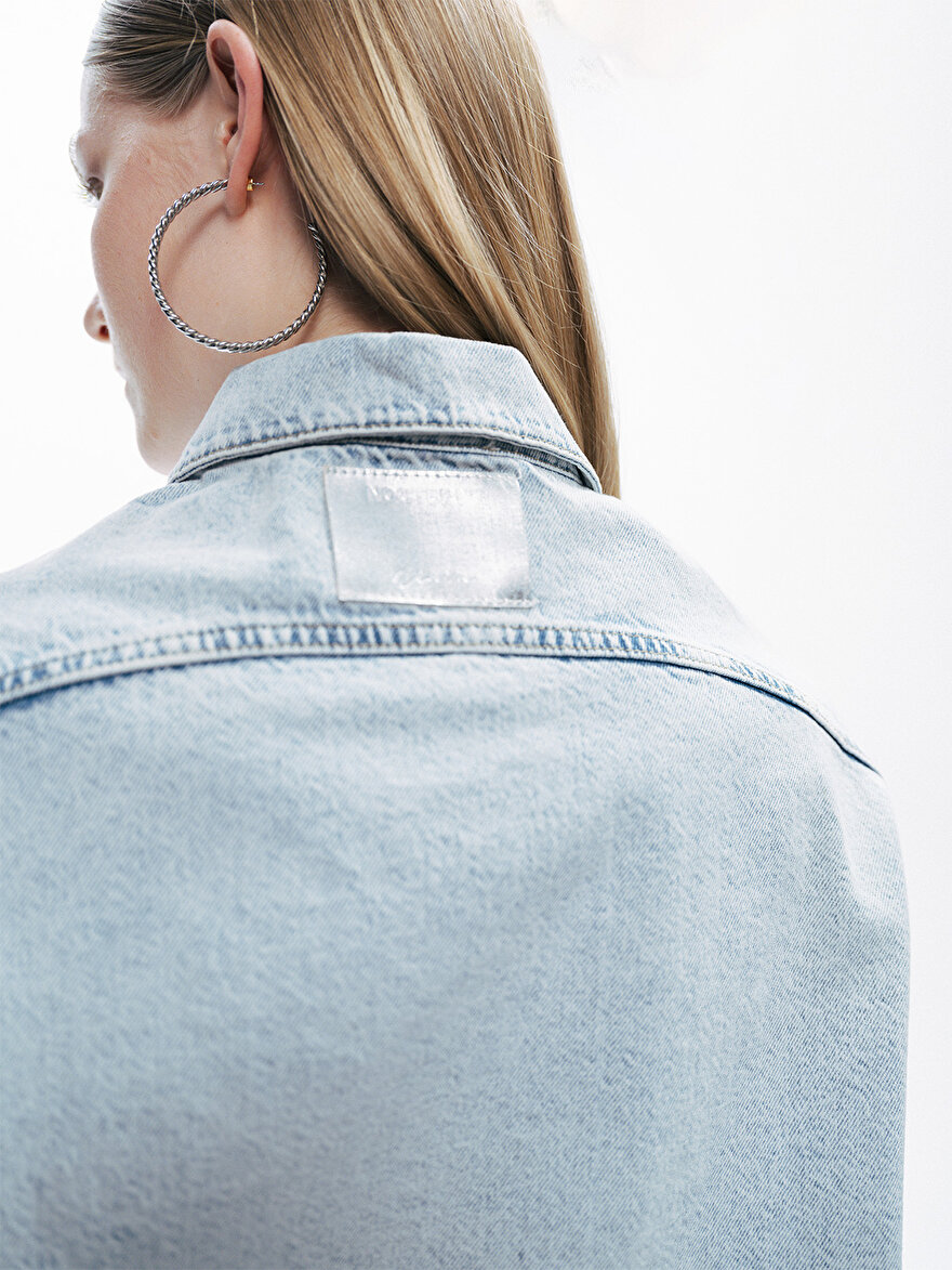 Nocturne Taş Detaylı Denim Gömlek