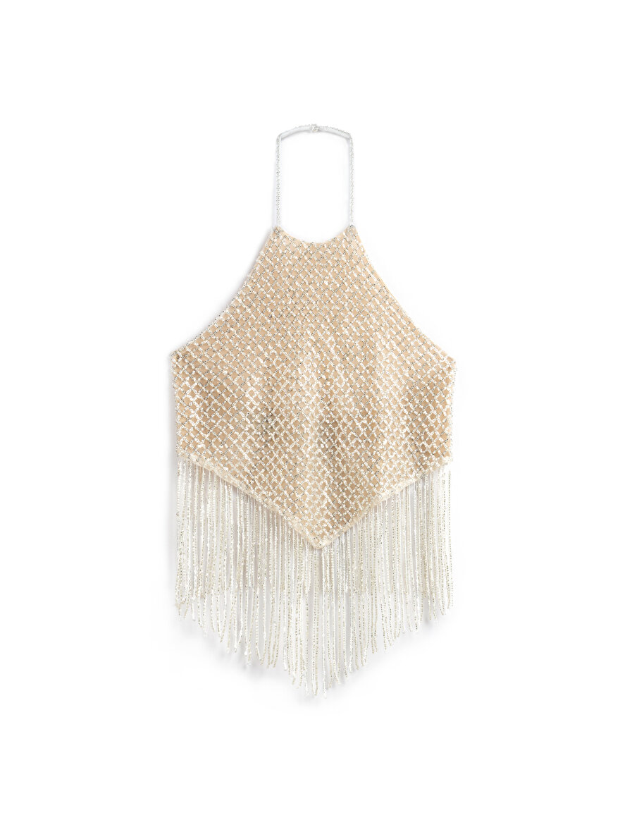 Nocturne Boncuk Püskül Detaylı Crop Top