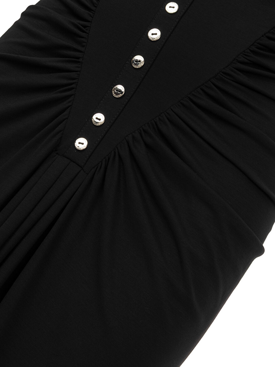 Nocturne Drape Detaylı Halter Yaka Maxi Elbise