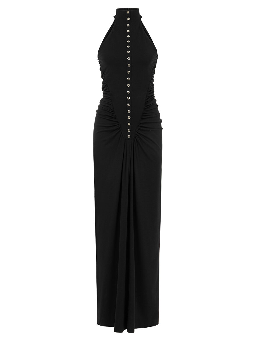Nocturne Drape Detaylı Halter Yaka Maxi Elbise