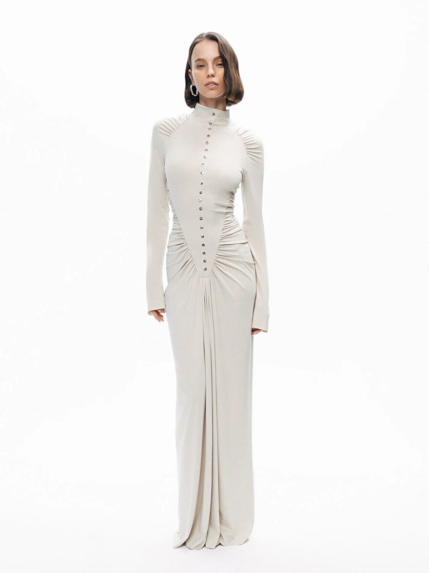 Nocturne Drape Detaylı Maxi Elbise