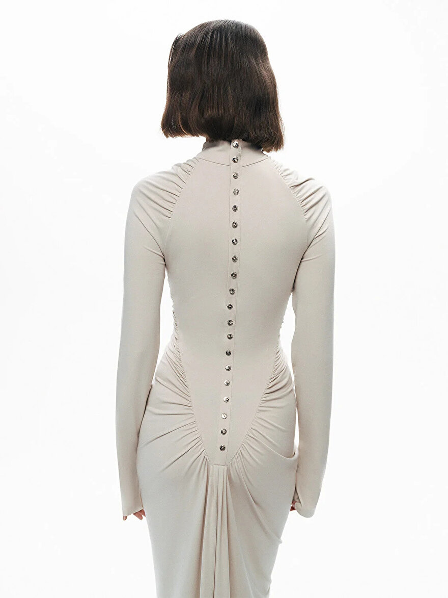 Nocturne Drape Detaylı Maxi Elbise