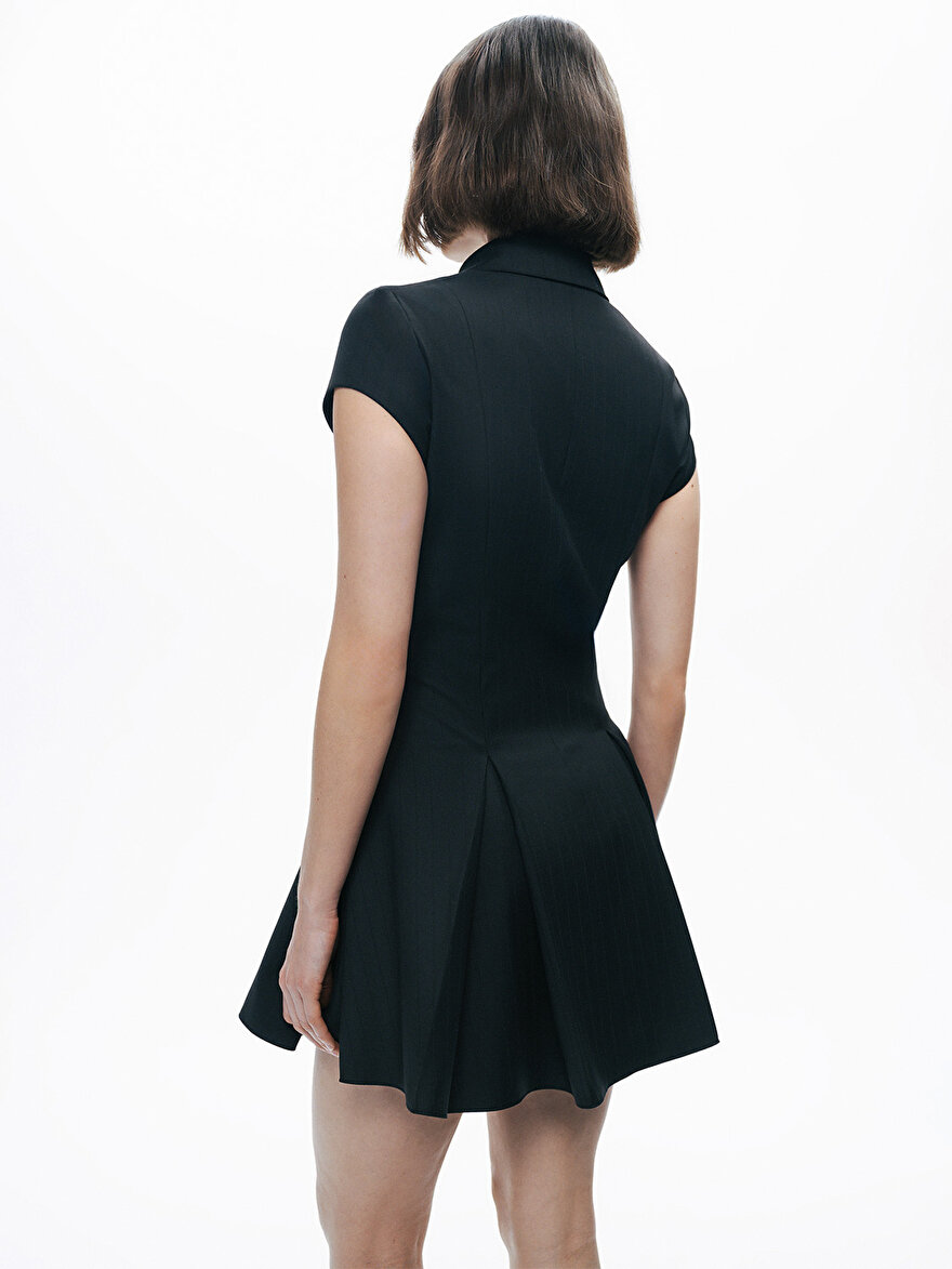 Nocturne Pileli Mini Elbise