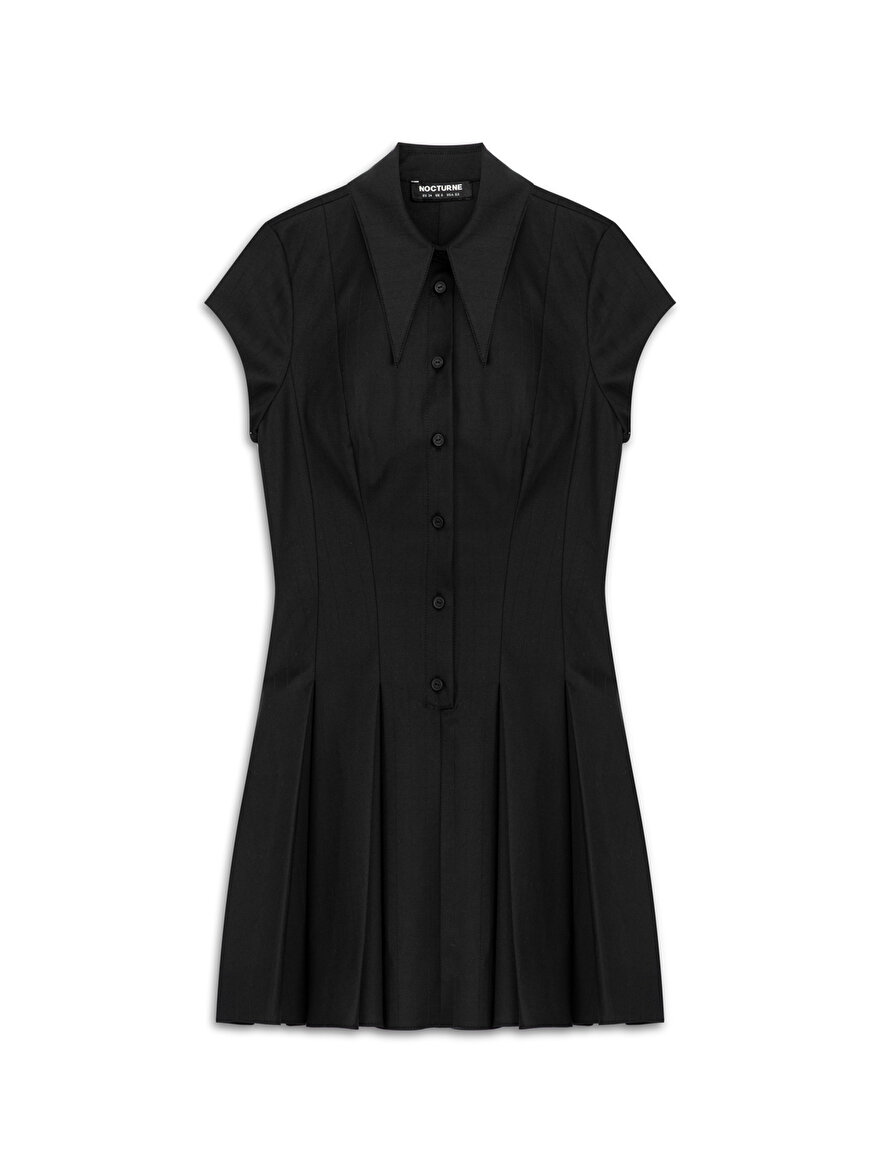 Nocturne Pileli Mini Elbise