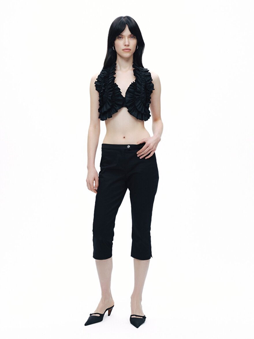 Nocturne Fırfır Detaylı Crop Top