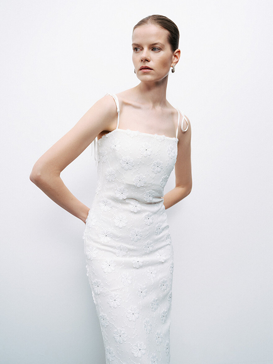 Nocturne Taşlı Brodeli Elbise