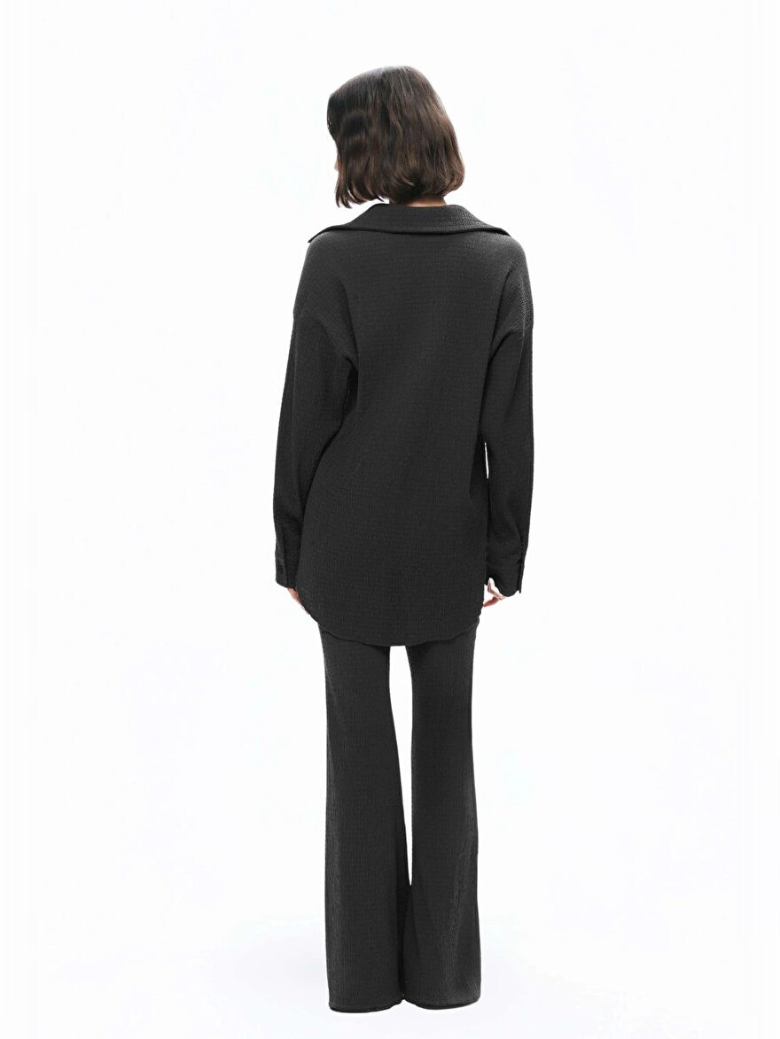 Nocturne Kırışık Kumaşlı Dökümlü Gömlek