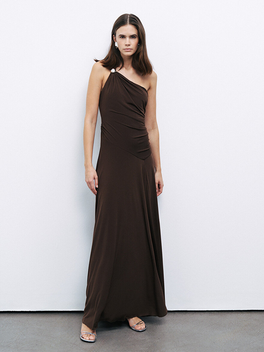 Nocturne Tek Omuz Maxi Elbise
