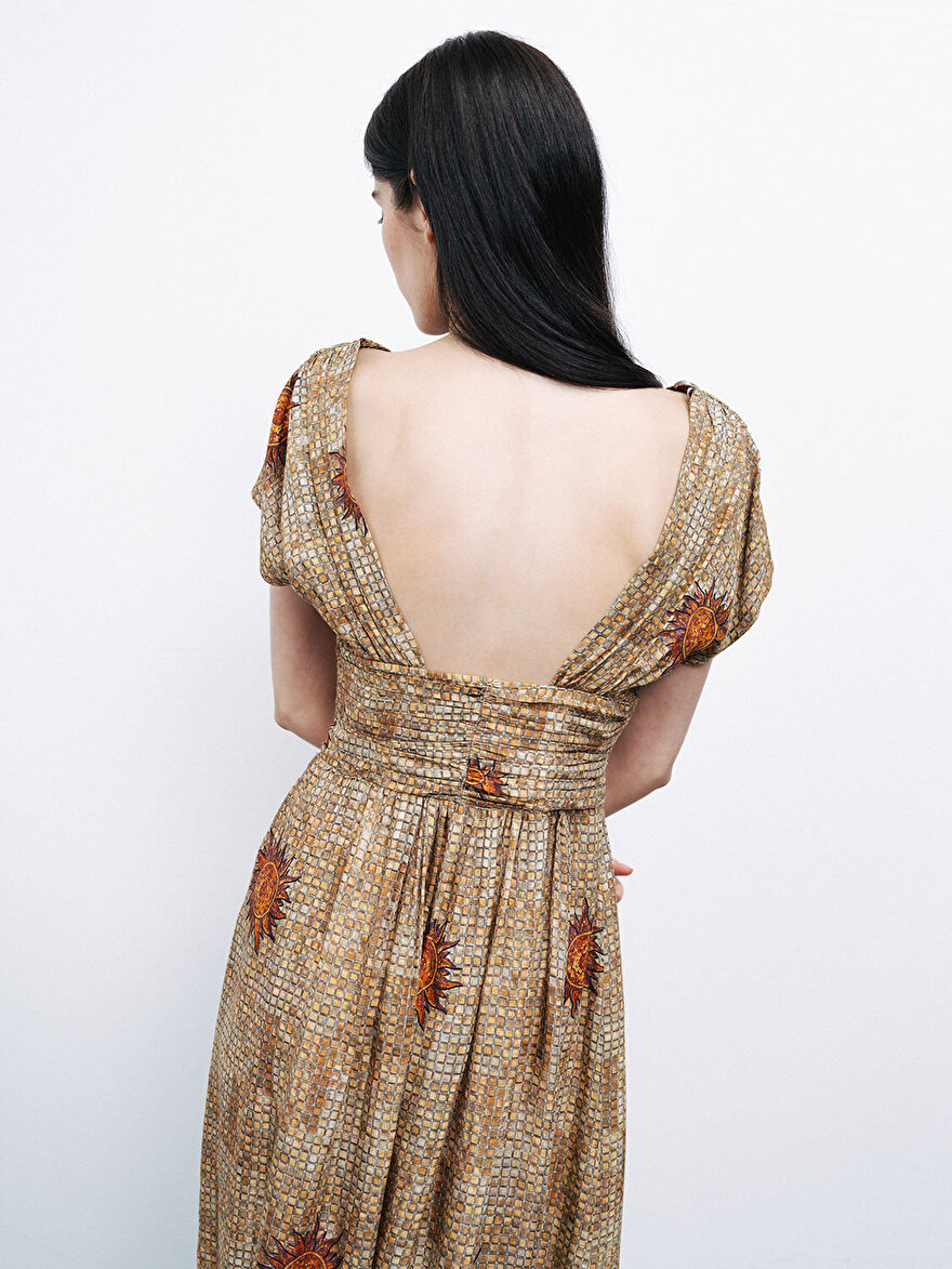 Nocturne Desenli Maxi Elbise